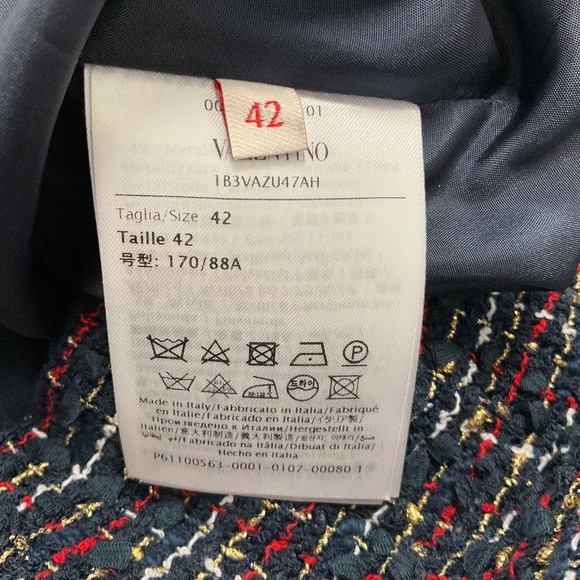 VALENTINO NAVY MULTI 2022 VLOGO TWEED DRESS - Picture 5 of 6